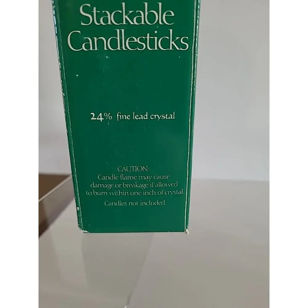 The American Crystal Collection 6 Stackable Candlesticks USA Made